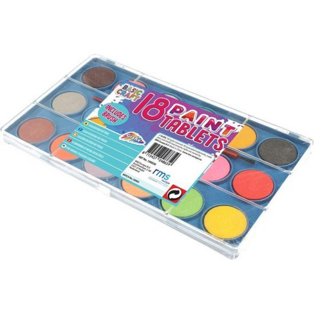 Grafix - Grafix Waterverfpalet met kwast 18 kleuren.