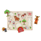 Houten knopjespuzzel + - 30x22,5cm - boerderij