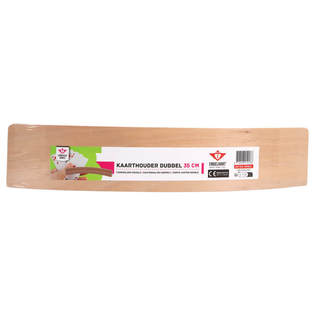 Longfield houten dubbele kaartenhouder 35 cm