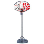 Avento basketbalstandaard champion shoot verstelbaar zwart wit en rood