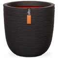 Capi bloempot nature rib 43x41 cm zwart kblr933