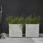 Capi plantenbak nature rib vierkant 40x40 cm ivoorkleurig kofi903