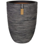 Capi bloempot nature rib elegant laag 36x47 cm antraciet kofz782