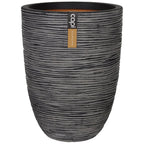 Capi bloempot nature rib elegant laag 46x58 cm antraciet kofz783