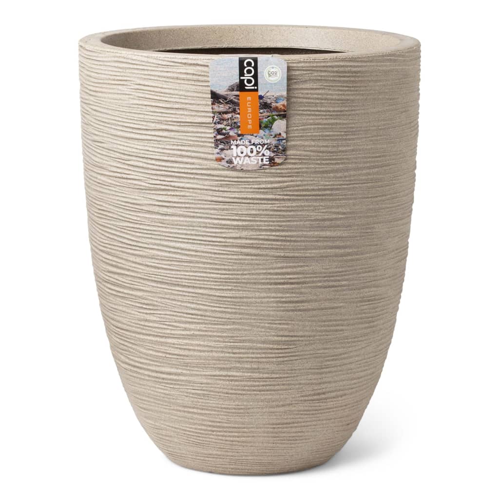 Capi plantenbak waste rib elegant laag 46x58 cm terrazzo beige