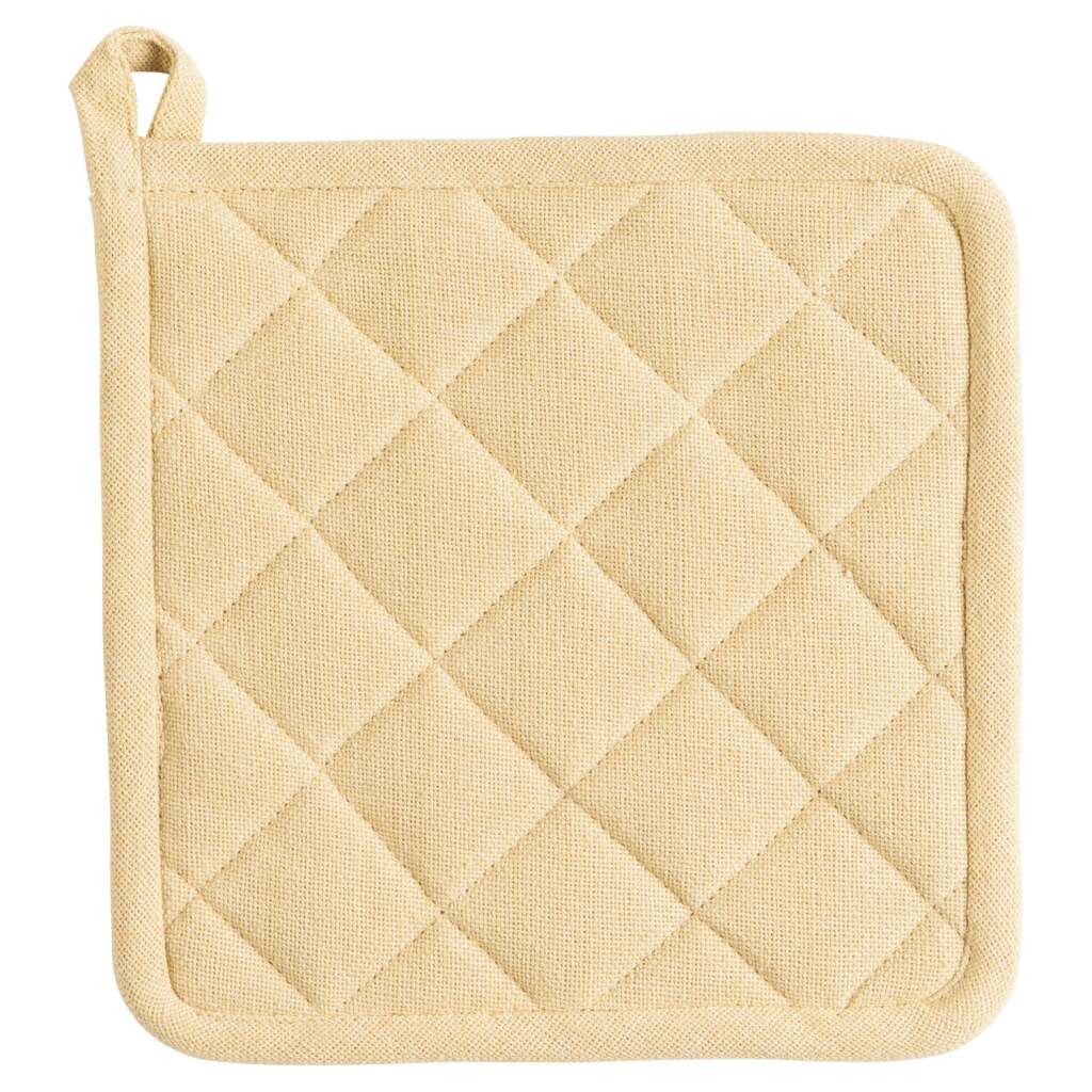 Linen more pannenlap indi pampas 20x20 cm geel