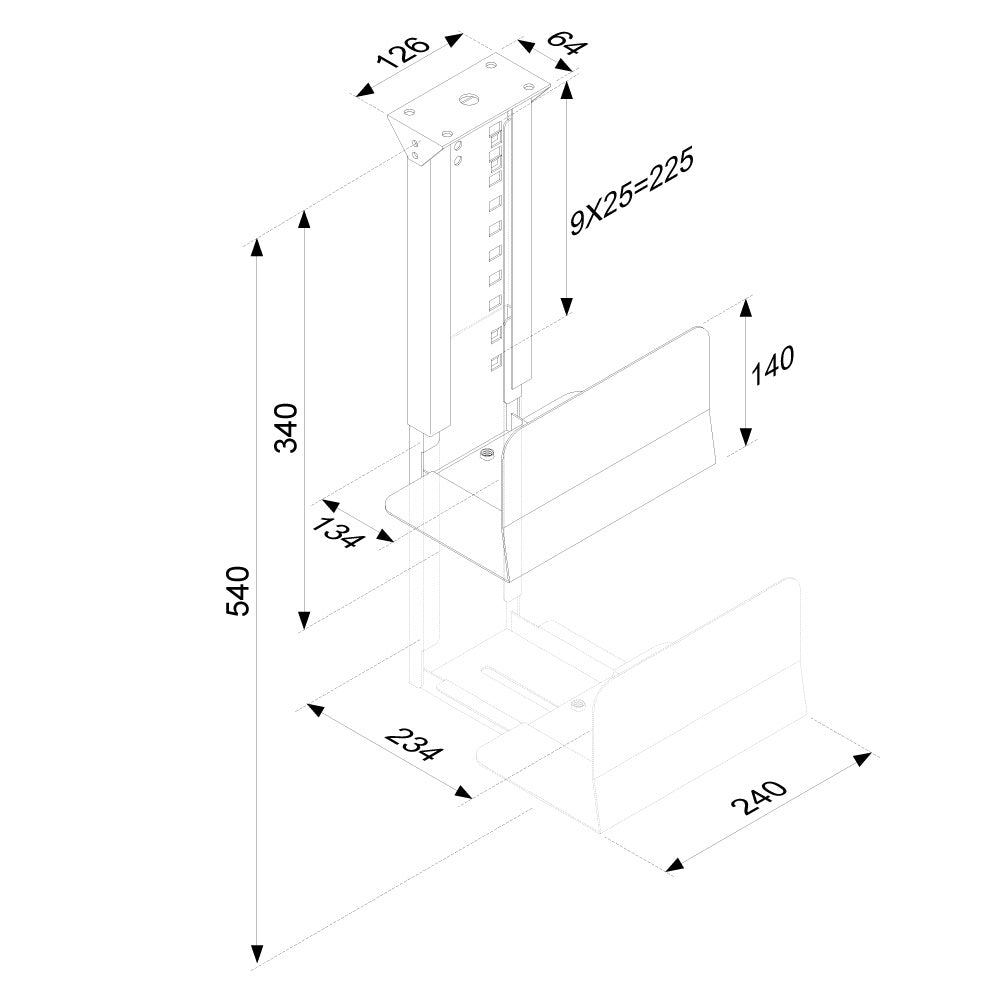 Neomounts newstar cpu-d200black pc bureausteun zwart
