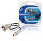 Bandridge bal4600 subwooferkabel 2x rca male - rca female 0.20 m blauw