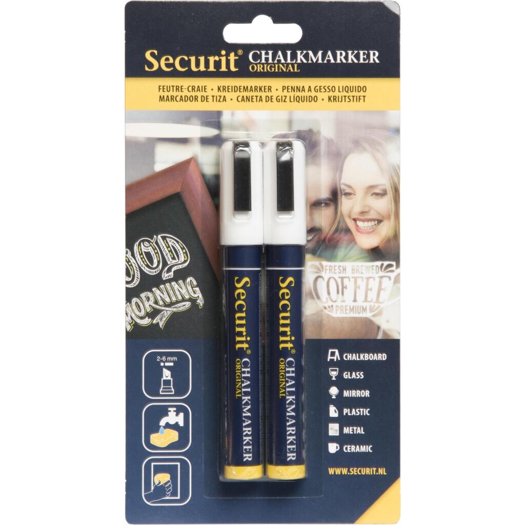 Quantore - Quantore Securit krijtstiften 2-6 mm wit 2 stuks