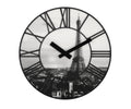 Nextime ne-3004 wandklok dia. 39 cm, plastic, 3d, grijs, #039;la ville #039;