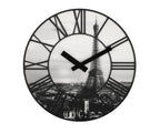 Nextime ne-3004 wandklok dia. 39 cm, plastic, 3d, grijs, #039;la ville #039;