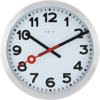 NeXtime - NeXtime station – wandklok – 35 cm – geborsteld aluminium – wit