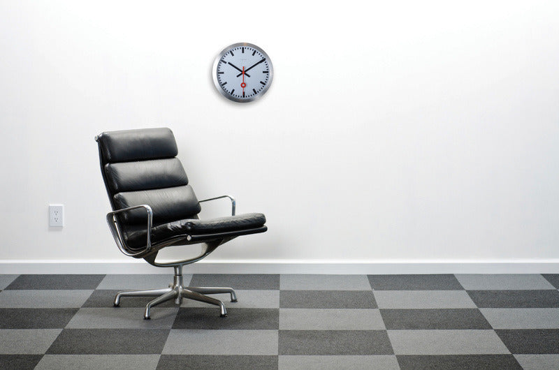 NeXtime - NeXtime station – wandklok – 35 cm – geborsteld aluminium – wit