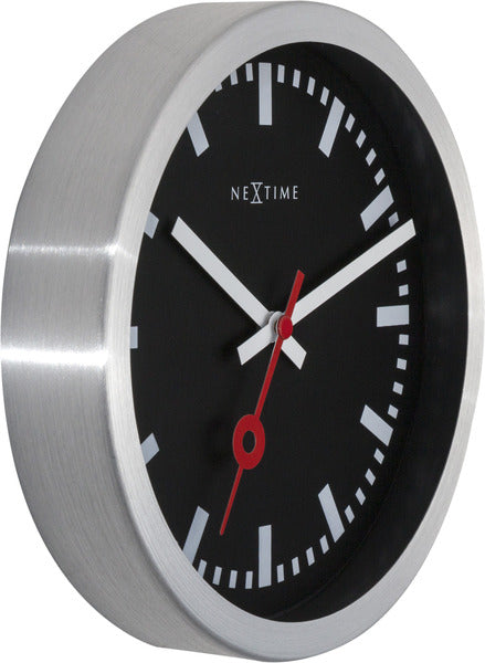 NeXtime - NeXtime station – wandklok – 19 cm – aluminium – zwart