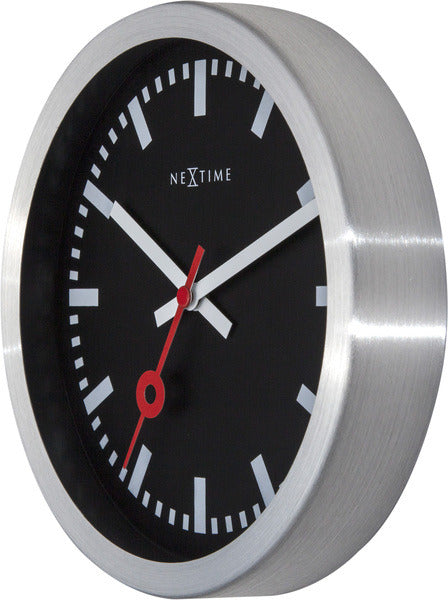 NeXtime - NeXtime station – wandklok – 19 cm – aluminium – zwart