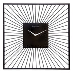 Nextime wandklok vierkant 45x45x15 cm zwart metaal