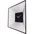 Nextime wandklok vierkant 45x45x15 cm zwart metaal