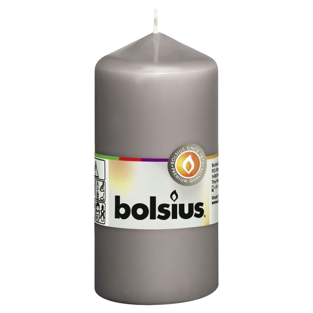 Bolsius stompkaars warmgrijs 120 58mm