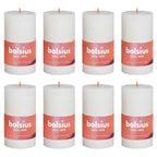 Bolsius Bolsius Stompkaarsen Shine 8 st rustiek 100x50 mm zacht parelkleurig