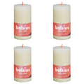 Bolsius Bolsius Stompkaarsen Shine 4 st rustiek 130x68 mm zacht parelkleurig