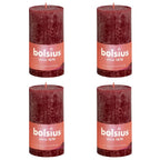 Bolsius Bolsius Stompkaarsen Shine 4 st rustiek 130x68 mm fluweelrood