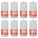 Bolsius Bolsius Stompkaarsen Shine 8 st rustiek 100x50 mm wolkenwit