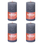 Bolsius Bolsius Stompkaarsen Shine 4 st rustiek 130x68 mm schemerblauw