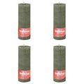 Bolsius Bolsius Stompkaarsen Shine 4 st rustiek 190x68 mm fris olijfkleurig
