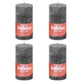 Bolsius Bolsius Stompkaarsen Shine 4 st rustiek 130x68 mm stormgrijs