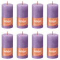 Bolsius Bolsius Stompkaarsen Shine 8 st rustiek 100x50 mm levendig violet