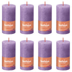 Bolsius Bolsius Stompkaarsen Shine 8 st rustiek 100x50 mm levendig violet