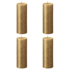 Bolsius Bolsius Stompkaarsen Shimmer 4 st rustiek 190x68 mm goudkleurig