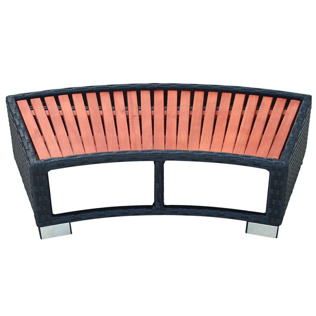 Vidaxl spatrap 92x45x25 cm poly rattan zwart