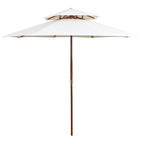 Vidaxl dubbeldekker parasol 270x270 cm houten paal crèmewit