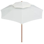 Vidaxl dubbeldekker parasol 270x270 cm houten paal crèmewit