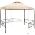 Vidaxl tuinprieel 323x265 cm hexagonaal beige