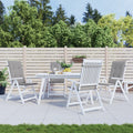 Vidaxl tuinstoelkussens 4 st hoge rug 120x50x3 cm stof grijs