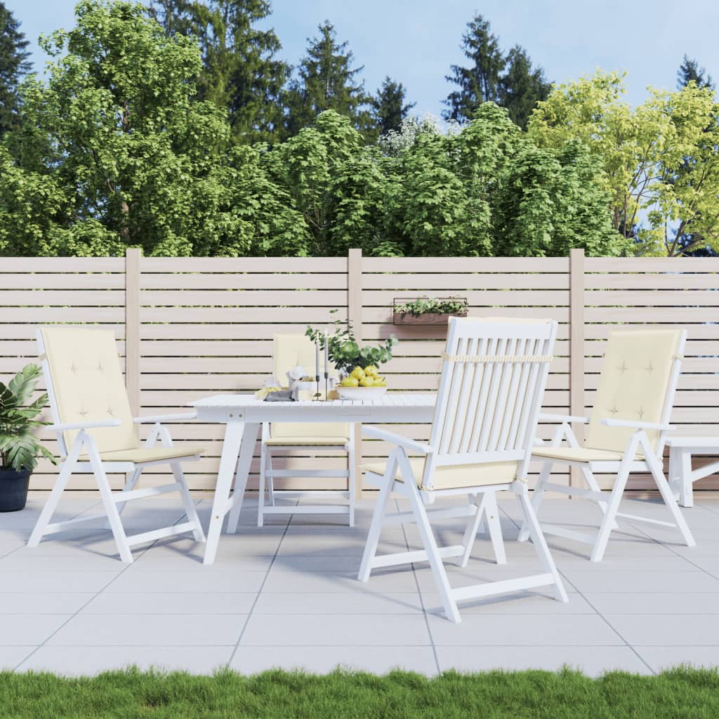 Vidaxl tuinstoelkussens 4 st hoge rug 120x50x2 cm stof crèmekleurig