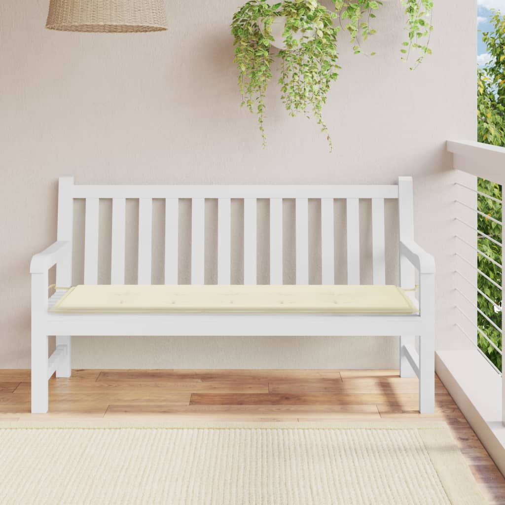 Vidaxl tuinbankkussen 150x50x4 cm oxford stof crèmekleurig
