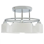 Vidaxl plafondlamp met ellipsvormige glazen kappen 5xe14 200w