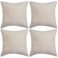 VidaXL Kussenhoezen 4 stuks beige imitatie suède 50x50 cm polyester