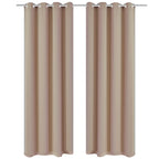 Vidaxl gordijnen met metalen ringen verduisterend 135x175 crème 2 st