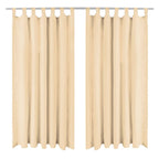 Vidaxl micro-satijnen gordijnen met lussen 140x175 cm beige 2 st