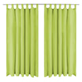 Vidaxl micro-satijnen gordijnen met lussen 140x245 cm groen 2 st