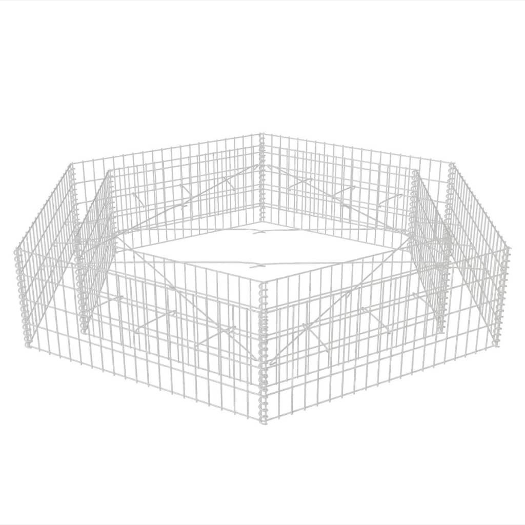 Vidaxl gabion plantenbak verhoogd zeshoekig 200x173x40 cm
