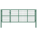 VidaXL Poort met palen 350x120 cm staal groen