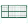 VidaXL Poort met palen 350x140 cm staal groen