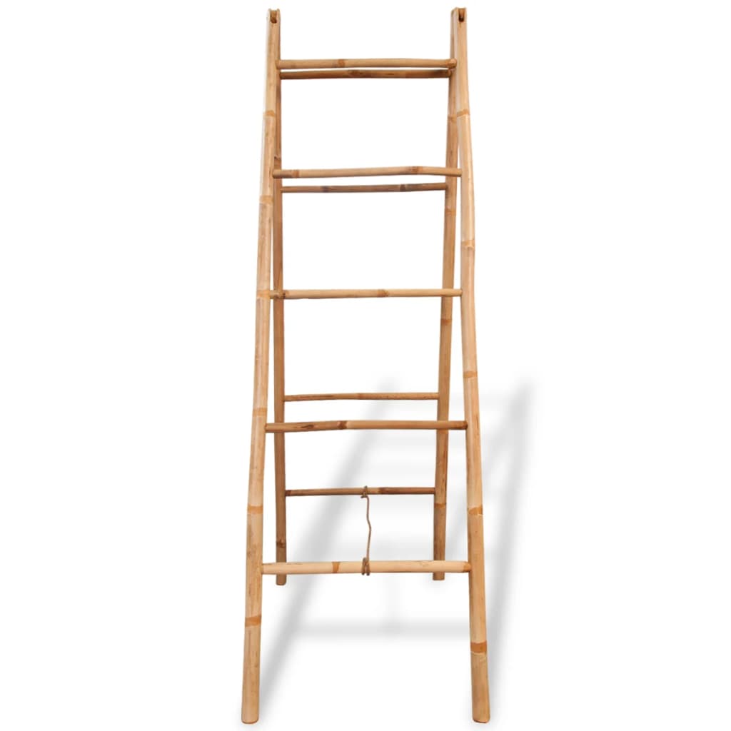 VidaXL Dubbele handdoekenladder met 5 tredes 50x160 cm bamboe