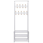 Vidaxl kledingrek met schoenenopberger 68x32x182,5 cm wit