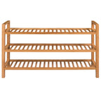 Vidaxl schoenenrek met 3 schappen 100x27x60 cm massief eikenhout